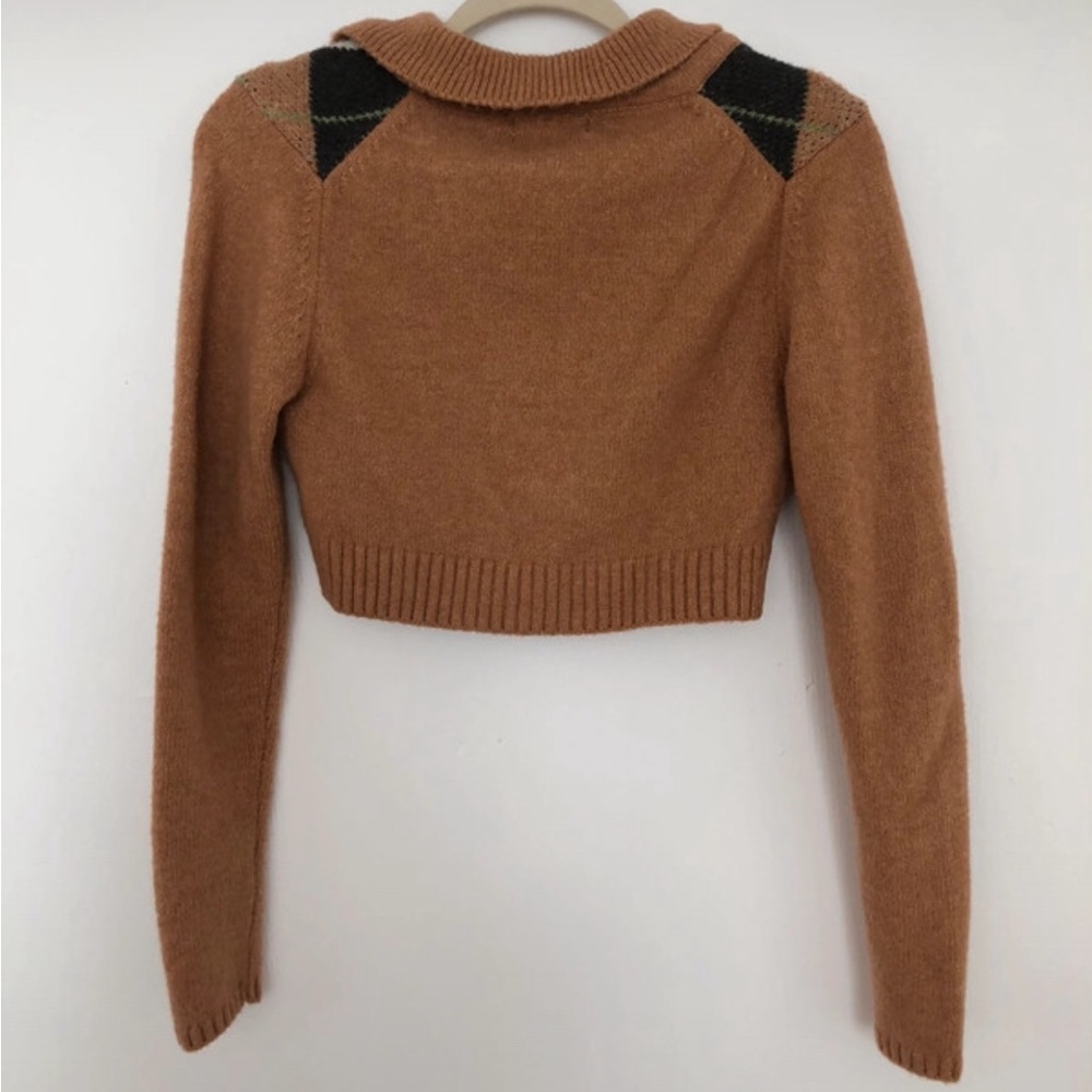 Urban Outfitters Argyle Cropped V neck Sweater - Picture 3 of 5